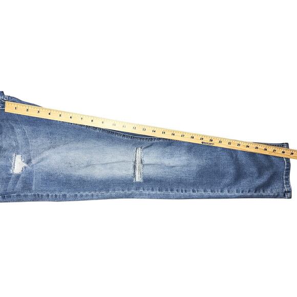 Royal Blue Ripped Super Skinny High-Rise Jeans Men's 34X30 - Picture 4 of 7